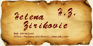 Helena Ziriković vizit kartica